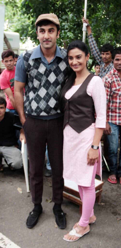 Ranbir Kapoor poses with Rati Pandey of Zee TV's Hitler Didi.