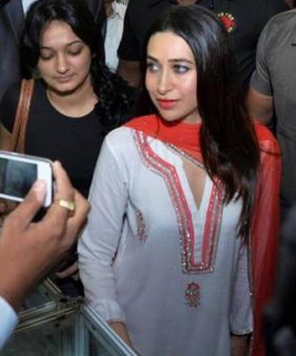 Blued-eyed girl Karisma Kapoor clicked at an event in Ahmedabad.