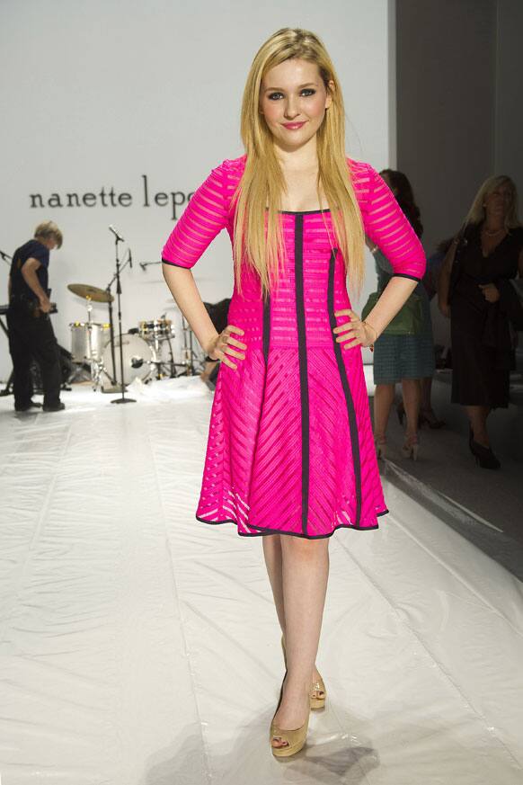 Abigail Breslin attends the Nanette Lepore Spring 2013 show during Fashion Week in New York.