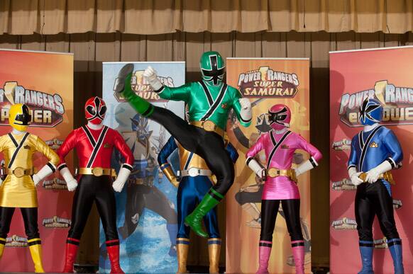 Power Rangers perform for the emPOWER National Teacher Sweepstakes Winner Brentwood Elementary School, in Pensacola, Fla.