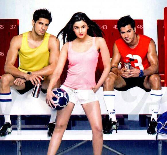 Siddharth Malhotra, Varun Dhawan and Alia Bhatt exude a winner's confidence in this picture.