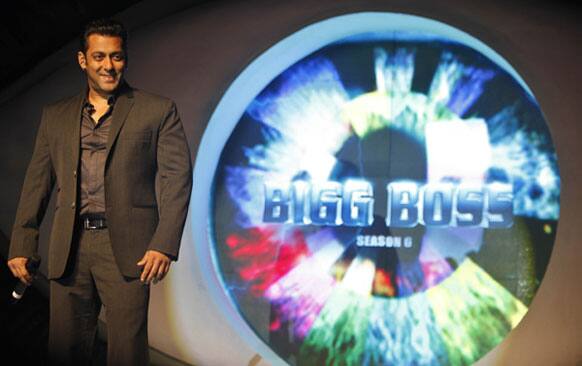 Bollywood actor Salman Khan, speaks during an event to launch of television show 'Bigg Boss 6', in Mumbai.