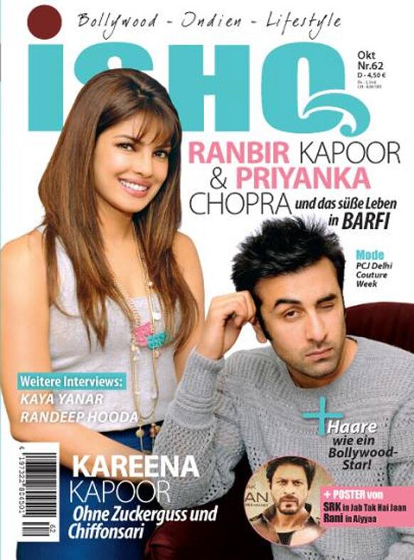 Ranbir Kapoor and Priyanka Chopra on the cover of ISHQ.