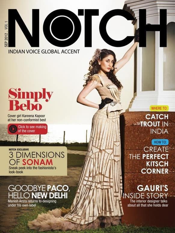 Kareena Kapoor on the cover of 'Notch' magazine.