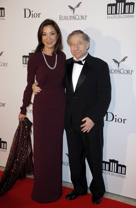 Michelle Yeoh and Jean Todt arrive for the inauguration of the new studios of 