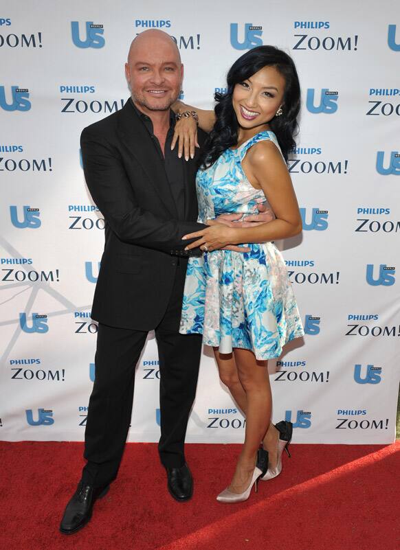 Collier Strong, left, and Jeannie Mai appear at the Philips Zoom Red Carpet Makeover Event held at The Grove, in Los Angeles.