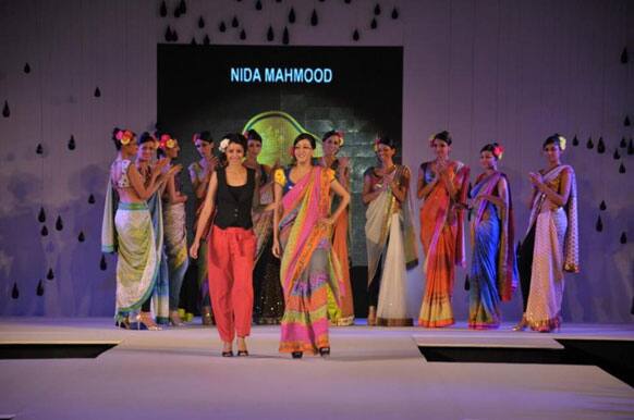 Raima Sen walks the ramp as a showstopper for designer Nida Mahmood.