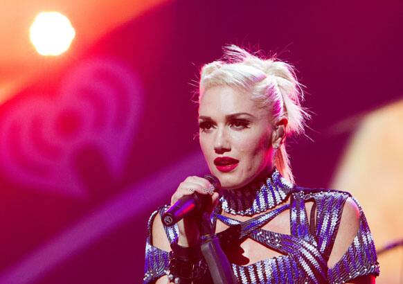 This photo released by Clear Channel shows Gwen Stefani of No Doubt performing at the 2012 iHeartRadio Music Festival at the MGM Grand Garden Arena in Las Vegas