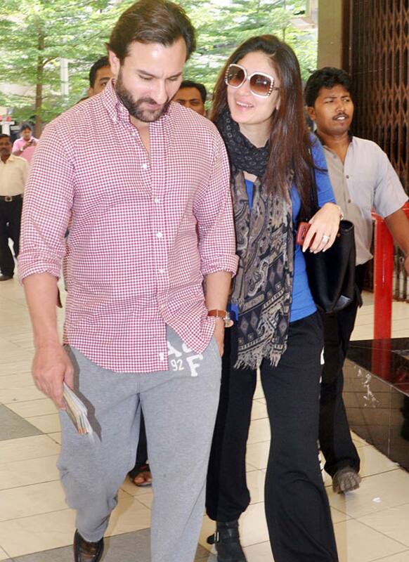 Love birds Kareena Kapoor and Saif Ali Khan spotted at the airport after coming back from a romantic holiday.