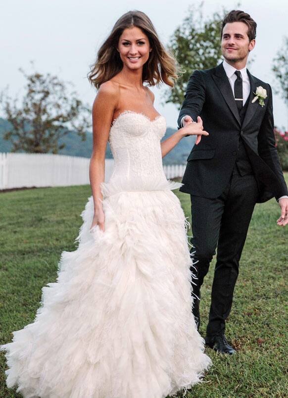 Kings of Leon bassist Jared Followill and model Martha Patterson at their wedding in Charlotte, Tenn.