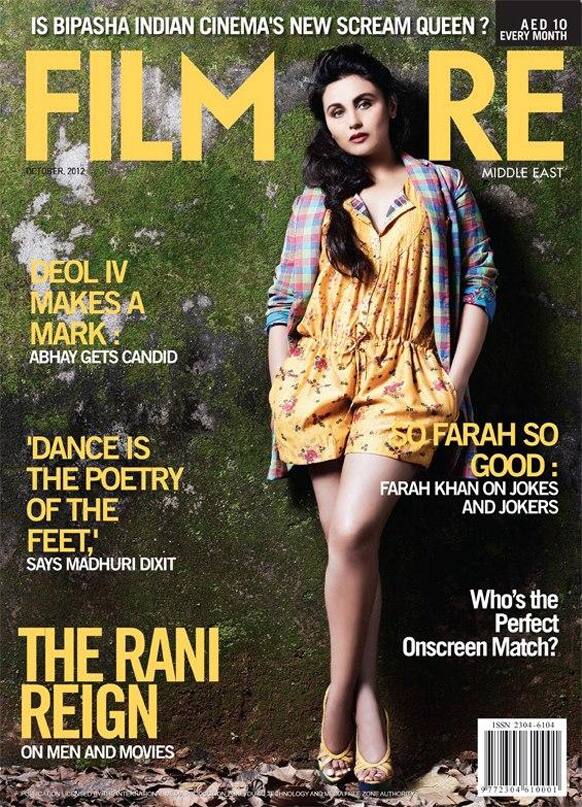 Rani Mukerji, who is foraying back into Hindi cinema with her 'Aiyyaa', features on the cover of Filmfare Middle East.