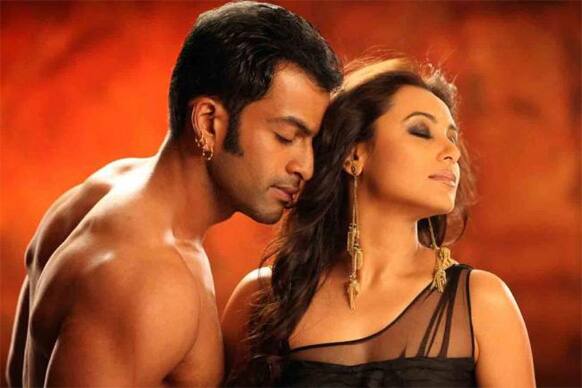 Rani Mukerji and Prithviraj in a still from 'Aiyyaa'. The film is scheduled for a October 12th release.