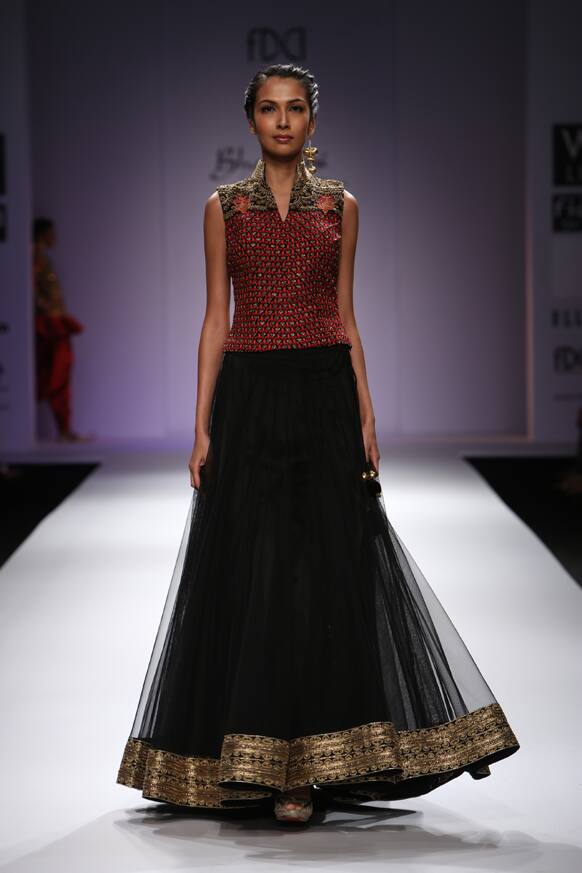 A model displays a Jyoti Sharma creation.