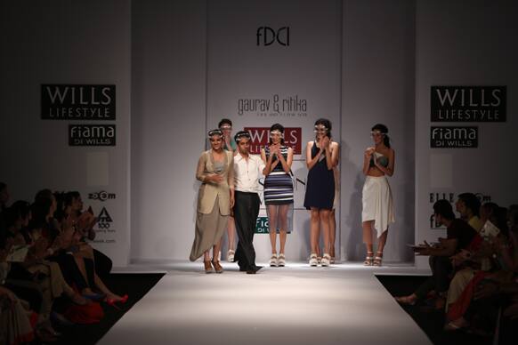 Models display collections on Day 3 of Wills Lifestyle India Fashion Week.