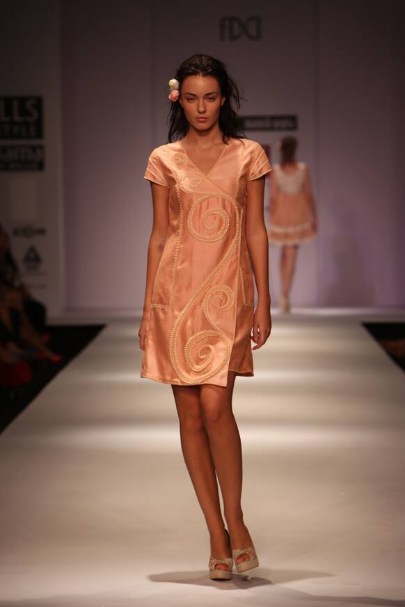 A model walks the ramp for Manish Gupta.