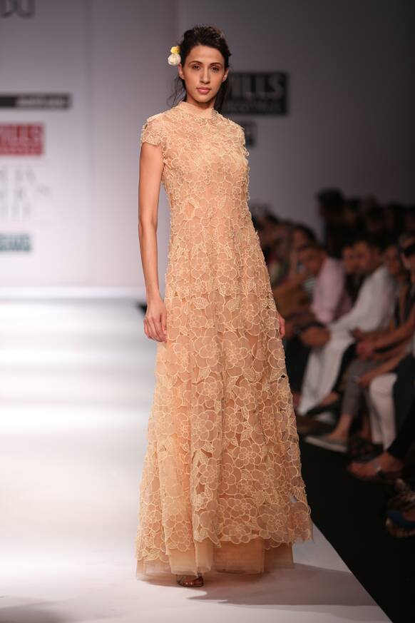 A model walks the ramp for Manish Gupta.