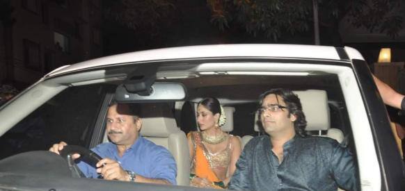 Saif (not in the picture) and Kareena Kapoor arrived together for the sangeet ceremony.