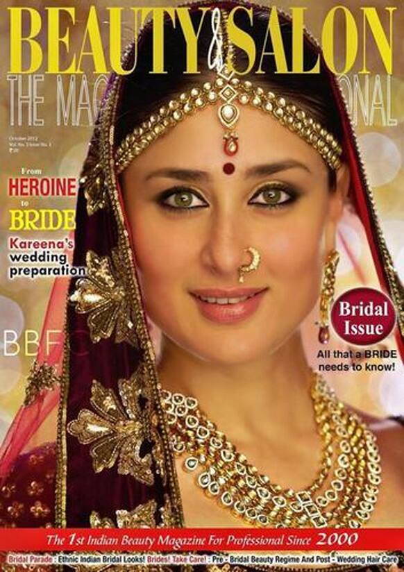 Kareena Kapoor on the cover of Beauty & Salon Magazine: October 2012.