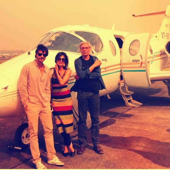 Arjun Rampal, Chitrangada Singh and Sudhir Mishra leave for Ahmedabad to promote their upcoming film 'Inkaar'. The film releases January 18, 2013.