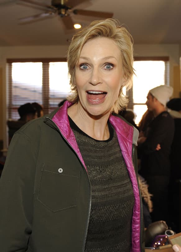 Actress Jane Lynch is seen at the Fender Music lodge during the Sundance Film Festival in Park City, Utah.