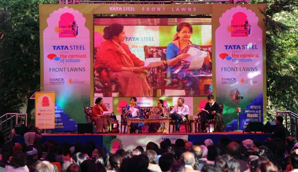 National Film Award winner Sharmila Tagore speaks on the opening day of the Jaipur Literature Festival 2013.