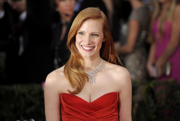 Jessica Chastain arrives at the 19th Annual Screen Actors Guild Awards at the Shrine Auditorium.