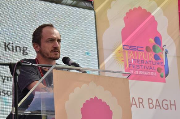 British journalist and the author of several non-fiction books Jason Burke addresses the crowd in a session titled 'Return of a King'.