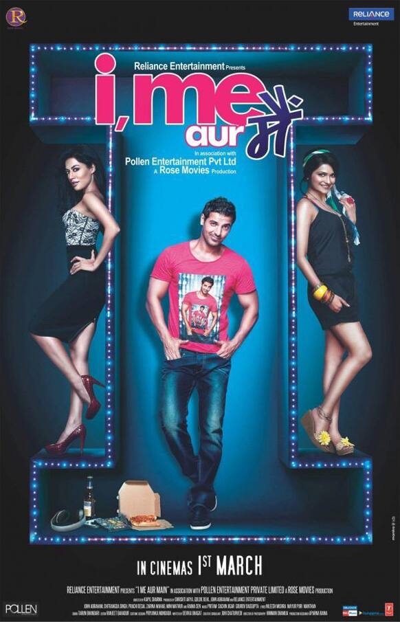 Poster of John Abraham, Chitrangada Singh and Prachi Desai starrer 'I, Me aur Main'.