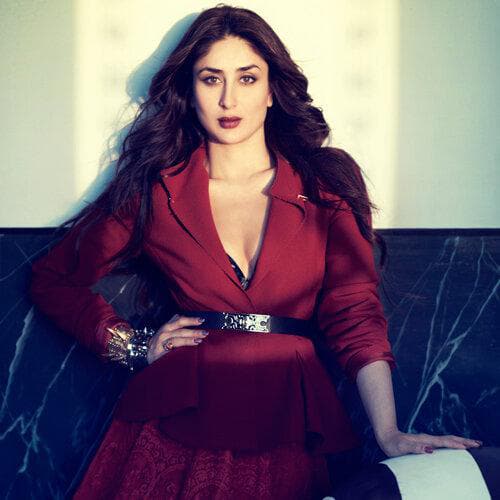 Kareena Kapoor radiates glamour in this well-tailored and striking maroon outfit.