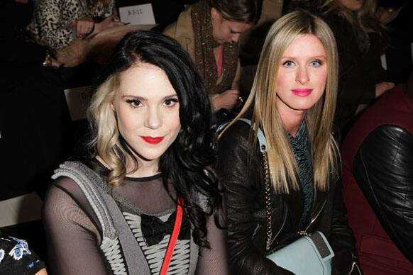This image released by Starpix shows Kate Nash and Nicky Hilton at the Rebecca Minkoff Fall 2013 collection, Fashion Week in New York.