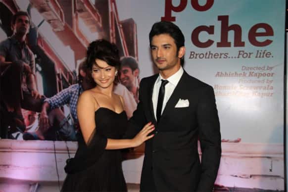 Sushant Singh Rajput and Ankita Lokhande at the premiere of 'Kai Po Che'. Rajput's debut film hits the theatres February 22.