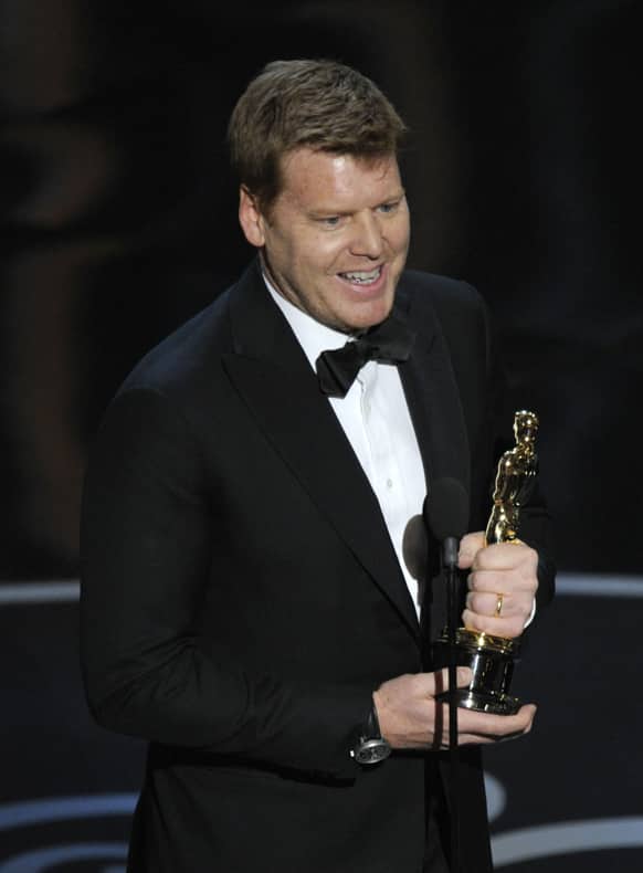 John Kahrs accepts the award for best animated short film for