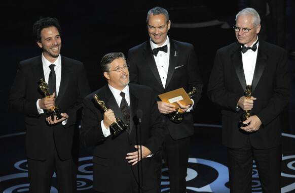 Bill Westenhofer, second from left, and the special effects team from