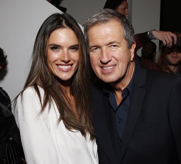 Alessandra Ambrosio and Mario Testino celebrate the Peruvian native's Fashion Icon Exhibit with cocktails by Porton at Prism in Los Angeles.