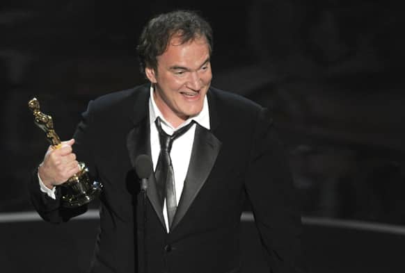 Quentin Tarantino accepts the award for best original screenplay for