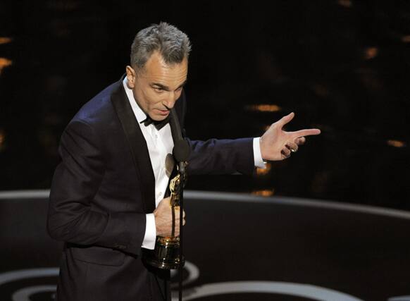 Daniel Day-Lewis accepts the award for best actor in a leading role for