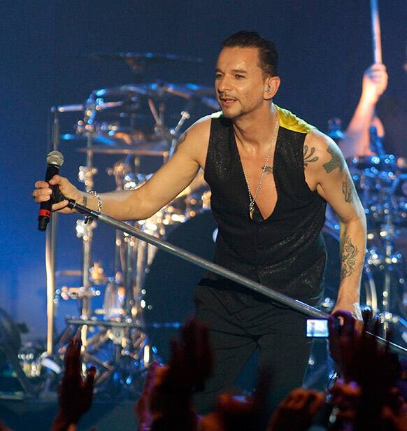 Depeche Mode singer Dave Gahan performs during Depeche Mode Delta Machine Album launch in Vienna, Austria.