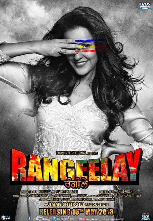 Neha Dhupia looks very much a Punjabi kudi in this poster of the Punjabi film 'Rangeelay'. The film, in which Dhupia stars across Jimmy Sheirgill, is to mark the actress' debut in Punjabi cinema.