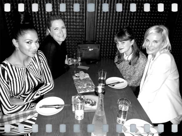 Nicole Scherzinger tweeted this picture that shows her dining out with her girl pals at a new restaurant.