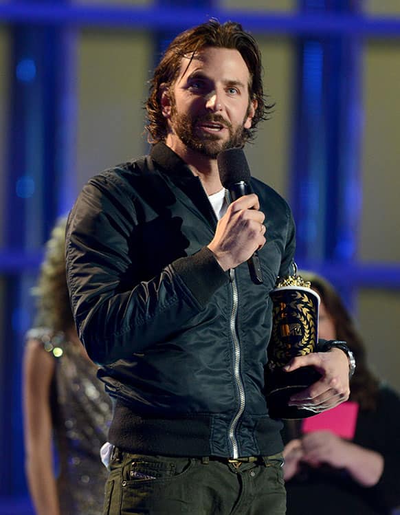 Actor Bradley Cooper accepts the award for best male performance for