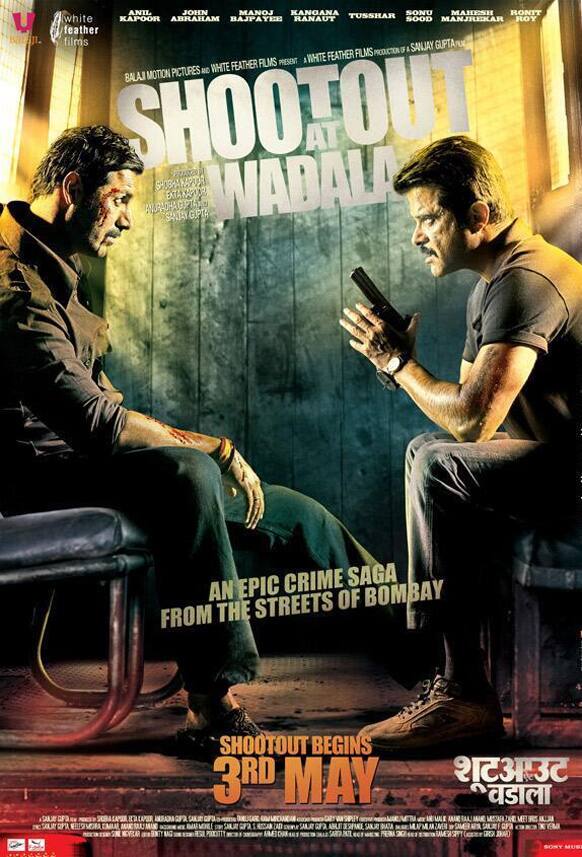 John Abraham and Anil Kapoor in the brand new poster of 'Shootout At Wadala'. The film releases May 3, 2013.