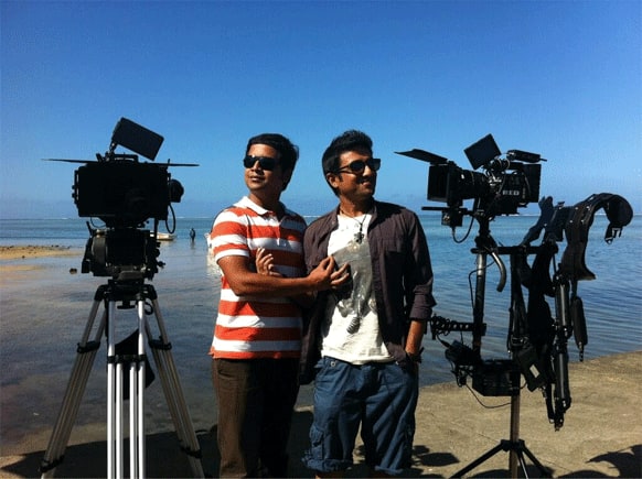 'Go Goa Gone' stars Anand Tiwari and Vir Das were captured by the cameras during their