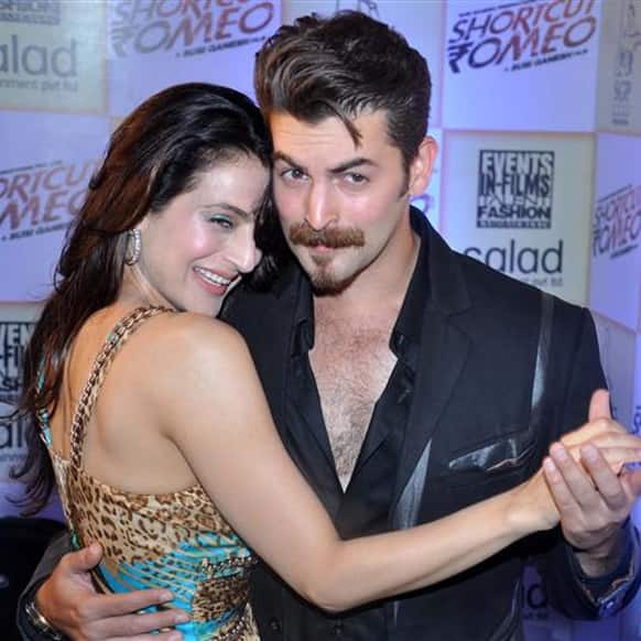 Ameesha Patel and her 'Shortcut Romeo' co-star Neil Nitin Mukesh at Patel's birthday bash.