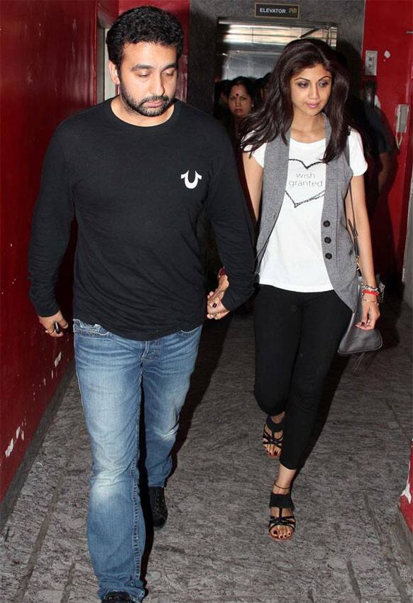 Snapped: Raj Kundra and Shilpa Shetty.