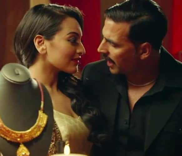 Sonakshi Sinha and Akshay Kumar in a still from 'Once Upon A Time In Mumbaai Dobara'.