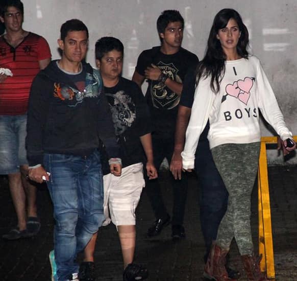 Aamir Khan and Katrina Kaif were spotted shooting for 'Dhoom 3'.