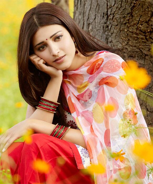 Shruti Haasan is lost in deep thought.