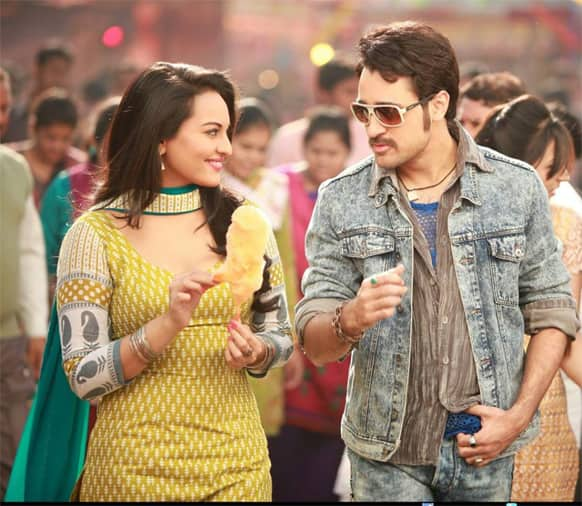 Sonakshi Sinha and Imran Khan in a still from the film 'Once Upon A Time In Mumbaai Dobara'.