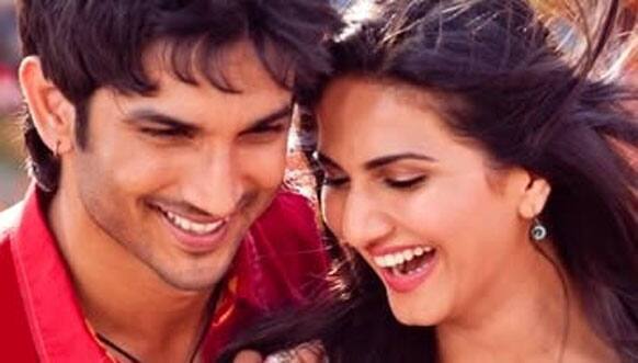 Love birds Raghu (Sushant Singh Rajput) and Tara (Vaani Kapoor) in a still from 'Shuddh Desi Romance'.