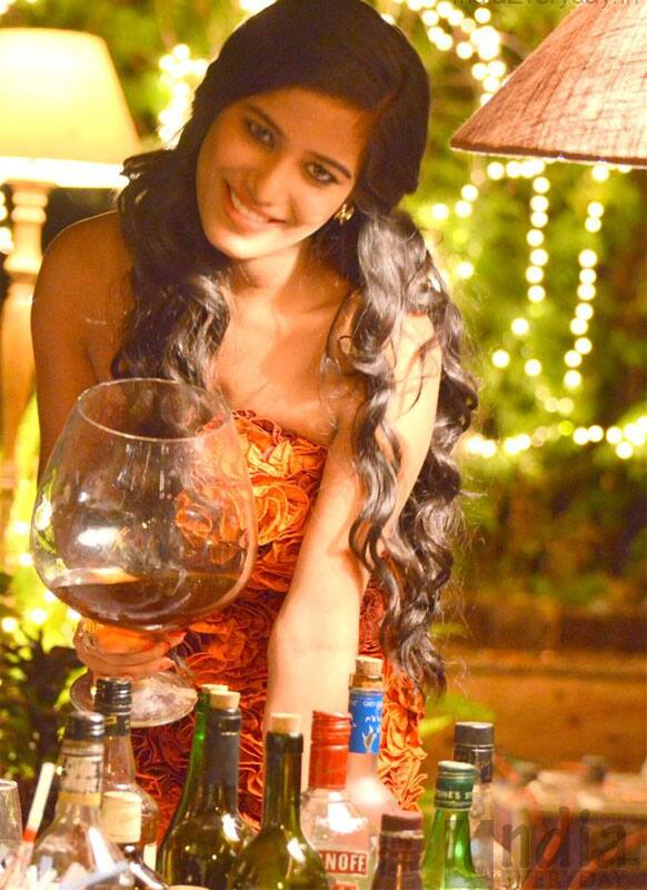 'Nasha' babe Poonam Pandey on the sets of her film.